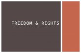 FREEDOM & RIGHTS.  Learning intention: To define rights and freedoms and gain an understanding of the Universal Declaration of Human Rights WHAT ARE.