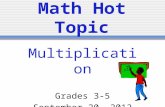 Math Hot Topic Multiplication Grades 3-5 September 20, 2012.