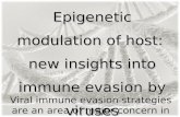 Epigenetic modulation of host: new insights into immune evasion by viruses Viral immune evasion strategies are an area of major concern in modern biomedical.