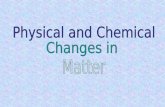 Physical Changes: –matter undergoes a change in size, shape, or phase –particles do NOT change –mixtures are included Chemical Changes: –particles of.