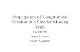 Propagation of Longitudinal Tension in a Slender Moving Web IWEB 99 Jerry Brown Essex Systems.