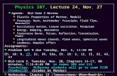 Physics 207: Lecture 24, Pg 1 Physics 207, Lecture 24, Nov. 27 l Agenda: l Agenda: Mid-Term 3 Review  Elastic Properties of Matter, Moduli  Pressure,