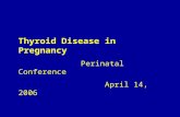 Thyroid Disease in Pregnancy Perinatal Conference April 14, 2006.