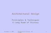December 9, 2001Architectural Design, ECEN 50331 Architectural Design Principles & Techniques A Long Road of History.