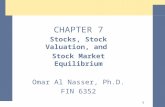 1 CHAPTER 7 Stocks, Stock Valuation, and Stock Market Equilibrium Omar Al Nasser, Ph.D. FIN 6352 Stocks, Stock Valuation, and Stock Market Equilibrium.