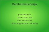 Geothermal energy presented by Jana Goller and Leonie Metzner from Wipperfürth, Germany.