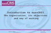 Harrie Lalieu ©euroCRIS, Secretariat euroCRIS organisation Introduction to euroCRIS The organisation, its objectives and way of working.