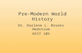Pre-Modern World History Dr. Darlene L. Brooks Hedstrom HIST 105.