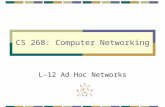 CS 268: Computer Networking L-12 Ad Hoc Networks.