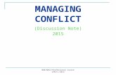 MANAGING CONFLICT (Discussion Note) 2015 BKB/NASC/Professional Course (PACT)/2015.