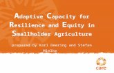 A daptive C apacity for R esilience and E quity in S mallholder Agriculture prepared by Karl Deering and Stefan Mielke.