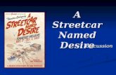 A Streetcar Named Desire... discussion. desire “Desire” is used throughout the play, both literally and figuratively. At the end of Act II, Blanche tells.