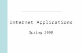 Internet Applications Spring 2008. Review Last week –Usability & HCI –Guest Lecturer.
