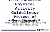 2011 Canadian Physical Activity Guidelines: Process of Development Audrey L. Hicks, Ph.D., President, Canadian Society for Exercise Physiology.
