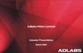 1 Adlabs Films Limited Investor Presentation March 2007.