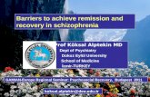 Barriers to achieve remission and recovery in schizophrenia Prof Köksal Alptekin MD Dept of Psychiatry Dokuz Eylül University School of Medicine İzmir-TURKEY.