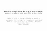Emerging commitments in middle adolescence: content analysis and possible antecedents Macek, P., Bouša, O, Tyrlík, M., Sokoliová, M., & Ježek, S. Institute.