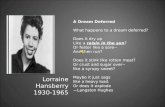 Lorraine Hansberry 1930-1965 A Dream Deferred What happens to a dream deferred? Does it dry up Like a raisin in the sun? Or fester like a sore-- And then.