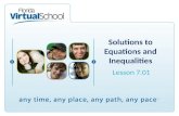 Solutions to Equations and Inequalities Lesson 7.01.