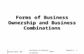 © Prentice Hall, 2005Excellence in Business, Revised Edition Chapter 6 - 1 Forms of Business Ownership and Business Combinations.