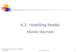 Industrial Organization- Matilde Machado The Hotelling Model 1 4.2. Hotelling Model Matilde Machado.