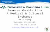 Swansea Gambia Link A Medical & Cultural Exchange Dr S Capey Swansea University Tel 01792 513489 s.capey@swansea.ac.uk.