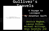 Gulliver’s Travels A Voyage to Lilliput By Jonathan Swift Jessica Magbee, Lauryn Dilkes, Michael Billings, Anya Saretzky and Noah Ballard.