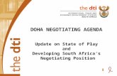DOHA NEGOTIATING AGENDA Update on State of Play and Developing South Africa’s Negotiating Position.