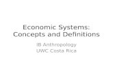 Economic Systems: Concepts and Definitions IB Anthropology UWC Costa Rica.