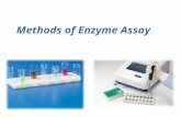 Methods of Enzyme Assay. Introduction: All enzyme assays measure either the consumption of substrate or production of product over time. Different enzymes.
