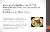 Indian Child Welfare Act (ICWA) Listening Session – Bureau of Indian Affairs Guidelines for State Courts Rodina Cave, Senior Policy Advisor Office of the.