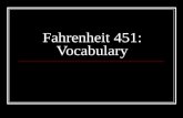 Fahrenheit 451: Vocabulary. Part One: The Hearth and the Salamander.