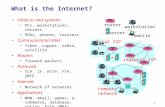 1 What is the Internet? Hosts or end-systems PCs, workstations, servers PDAs, phones, toasters Communication links fiber, copper, radio, satellite Routers.