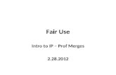 Fair Use Intro to IP – Prof Merges 2.28.2012. Wendy Gordon: Fair Use as Market Failure.