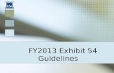 FY2013 Exhibit 54 Guidelines. 2 Exhibit 54: PURPOSE Tool used for assisting agencies in completing their Space Budget Justifications Basis for Annual.