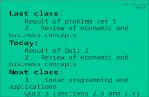 CDAE 266 - Class 10 Sept. 28 Last class: Result of problem set 1 2. Review of economic and business concepts Today: Result of Quiz 2 2. Review of economic.