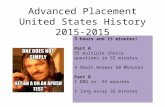 Advanced Placement United States History 2015-2015 3 hours and 15 minutes! Part A 55 multiple choice questions in 55 minutes.. 4 Short Answer 50 Minutes.