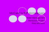 McCann’s 50 th Anniversary Hotel Management Banquets Project Risa McCann.