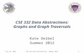 CSE 332 Data Abstractions: Graphs and Graph Traversals Kate Deibel Summer 2012 July 23, 2012CSE 332 Data Abstractions, Summer 20121.