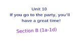 Unit 10 If you go to the party, you’ll have a great time!