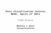 Data Visualization Seminar NCDC, April 27 2011 Todd Pierce Module 1 Data Visualization.