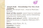 Event: 5th Smart Hub – How to Motivate Yourself Goal of the event: Learn how to motivate yourself and others, hear some interesting experiences, networking.