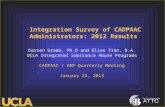 Darren Urada, Ph.D and Elise Tran, B.A. UCLA Integrated Substance Abuse Programs CADPAAC / ADP Quarterly Meeting January 23, 2013 Integration Survey of.