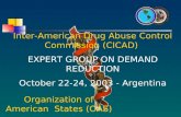 Inter-American Drug Abuse Control Commission (CICAD) EXPERT GROUP ON DEMAND REDUCTION October 22-24, 2003 - Argentina Organization of American States (OAS)