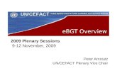 EBGT Overview 2009 Plenary Sessions 9-12 November, 2009 Peter Amstutz UN/CEFACT Plenary Vice Chair.
