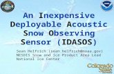 An Inexpensive Deployable Acoustic Snow Observing Sensor (IDASOS) Sean Helfrich (sean.helfrich@noaa.gov) NESDIS Snow and Ice Product Area Lead National.