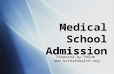 Medical School Admission Prepared by PASHA .