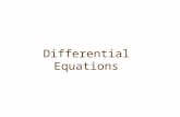 Differential Equations. Definition A differential equation is an equation involving derivatives of an unknown function and possibly the function itself.
