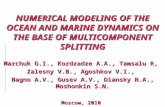 NUMERICAL MODELING OF THE OCEAN AND MARINE DYNAMICS ON THE BASE OF MULTICOMPONENT SPLITTING Marchuk G.I., Kordzadze A.A., Tamsalu R, Zalesny V.B., Agoshkov.
