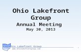 Ohio Lakefront Group  1 Ohio Lakefront Group Annual Meeting May 30, 2013.